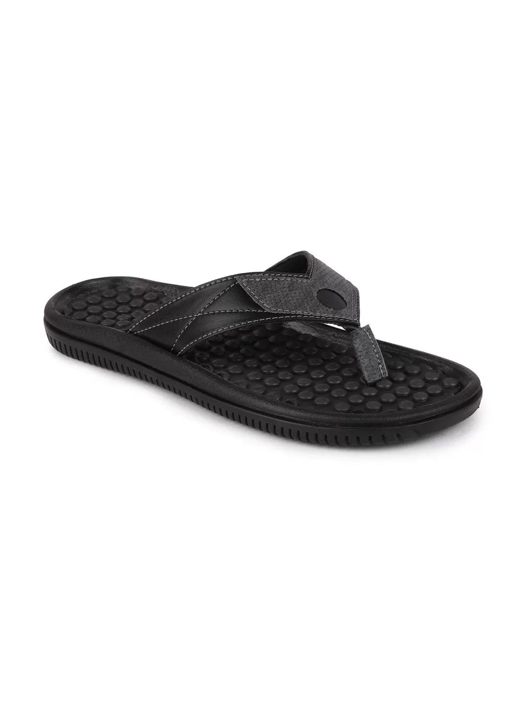 Men Black/Grey Casual Slip-On Slippers