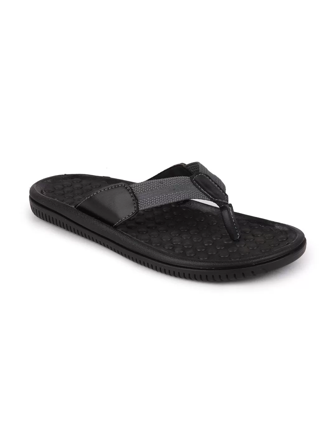 Men Black/Grey Casual Slip-On Slippers