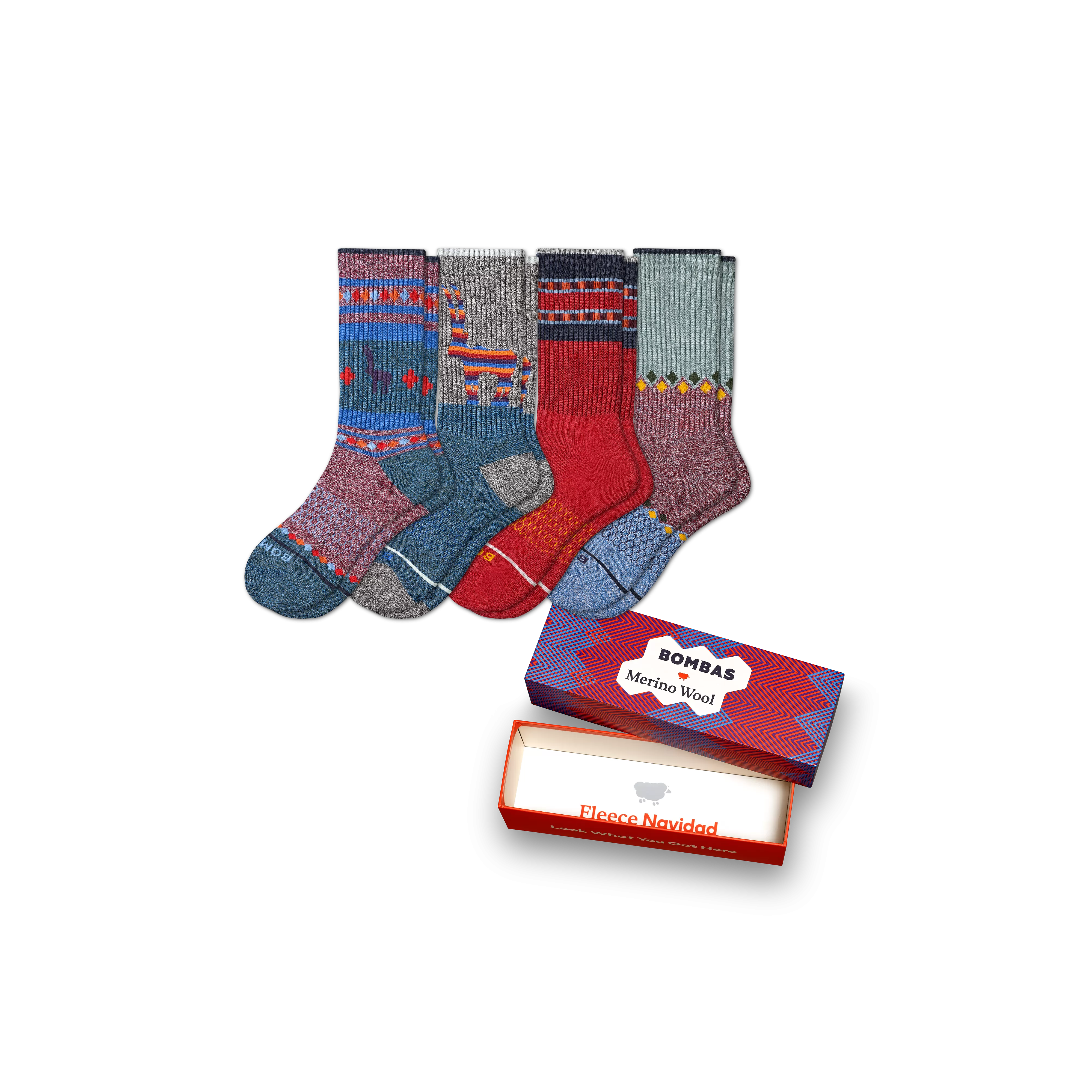 Men's Merino Wool Blend Calf Sock 4-Pack Gift Box