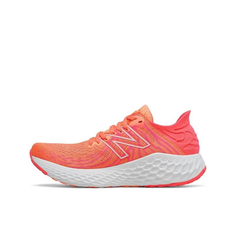 New Balance Womens Fresh Foam 1080 Running Shoe- Citrus/ Coral