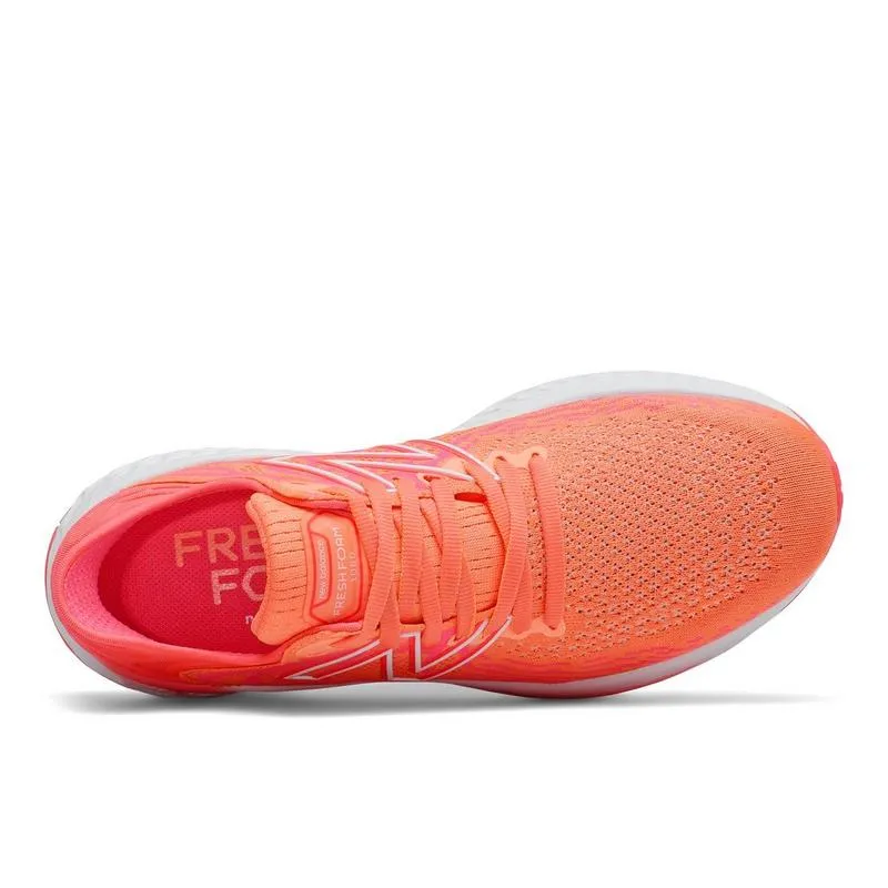 New Balance Womens Fresh Foam 1080 Running Shoe- Citrus/ Coral