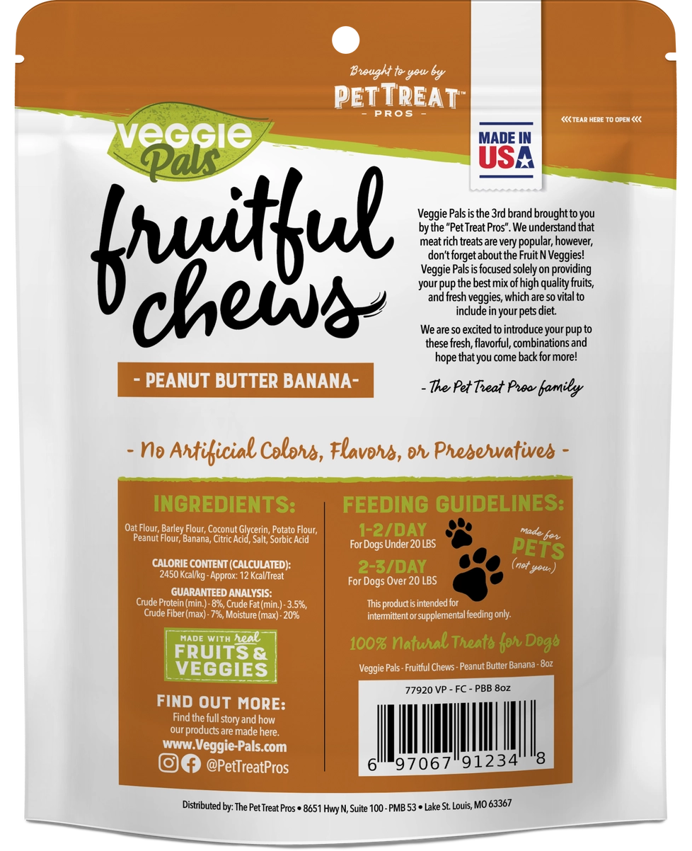 New Peanut Butter Banana - Veggie Pals Dog Treat Made in USA