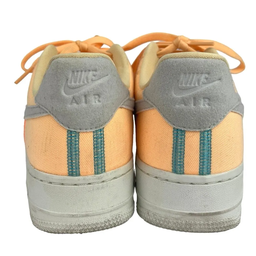 Nike Air Force 1'07 Low LX Stitched Canvas Melon Tint Orange Sneakers Shoes 8