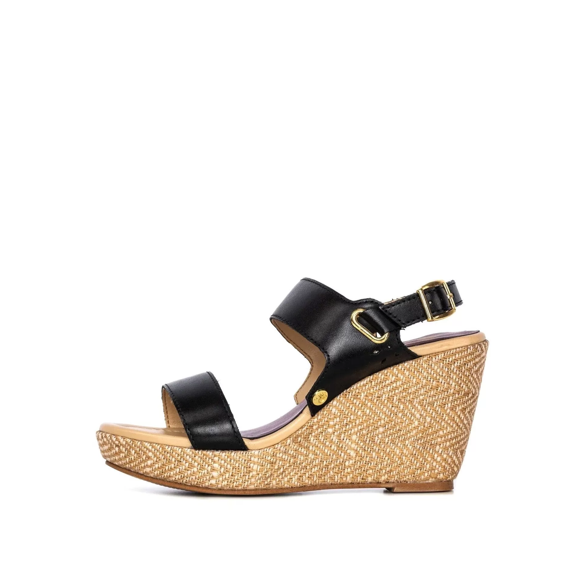 OLIVIA BLACK WEDGE SANDAL