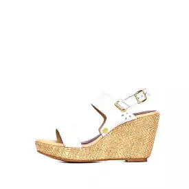 OLIVIA WHITE WEDGE SANDAL