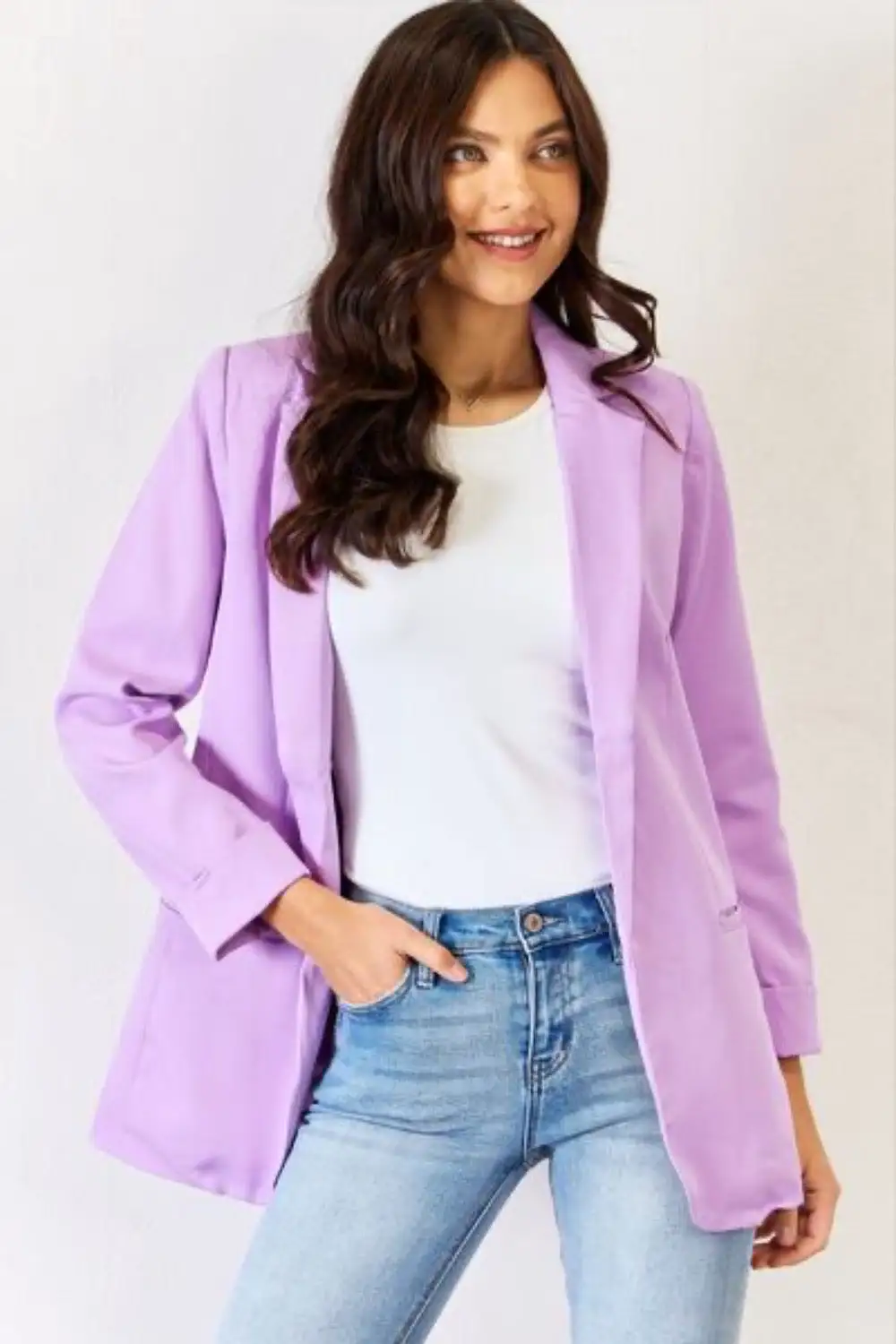 Open Front Long Sleeve Blazer