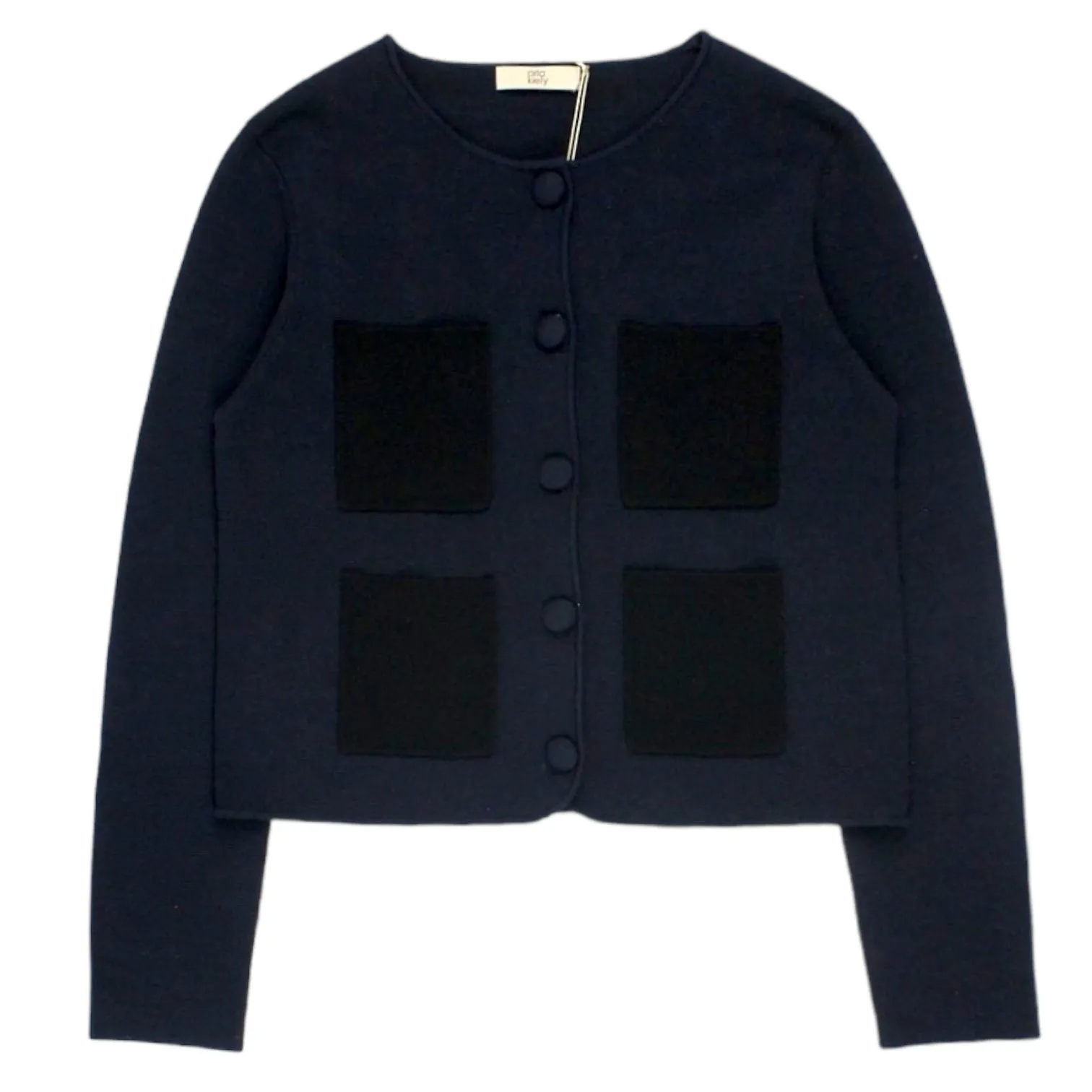 Orla Kiely Navy 4 Pocket Cardigan