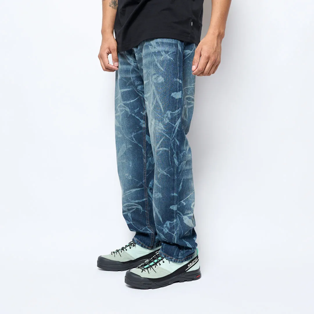 Patta - Leaves Laser Printed Denim Jeans (Blue Denim)