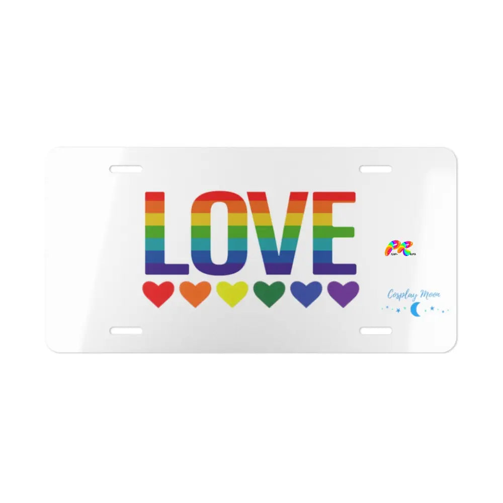 Pride/LGBTQ White Love Vanity Plate