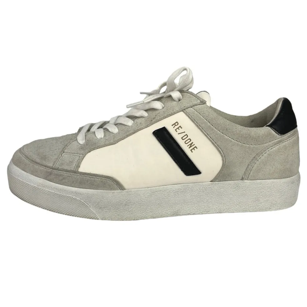 Re/Done Gray Cream Low Top Lace Up Casual 90s Sustainable Skate Sneakers Size 35