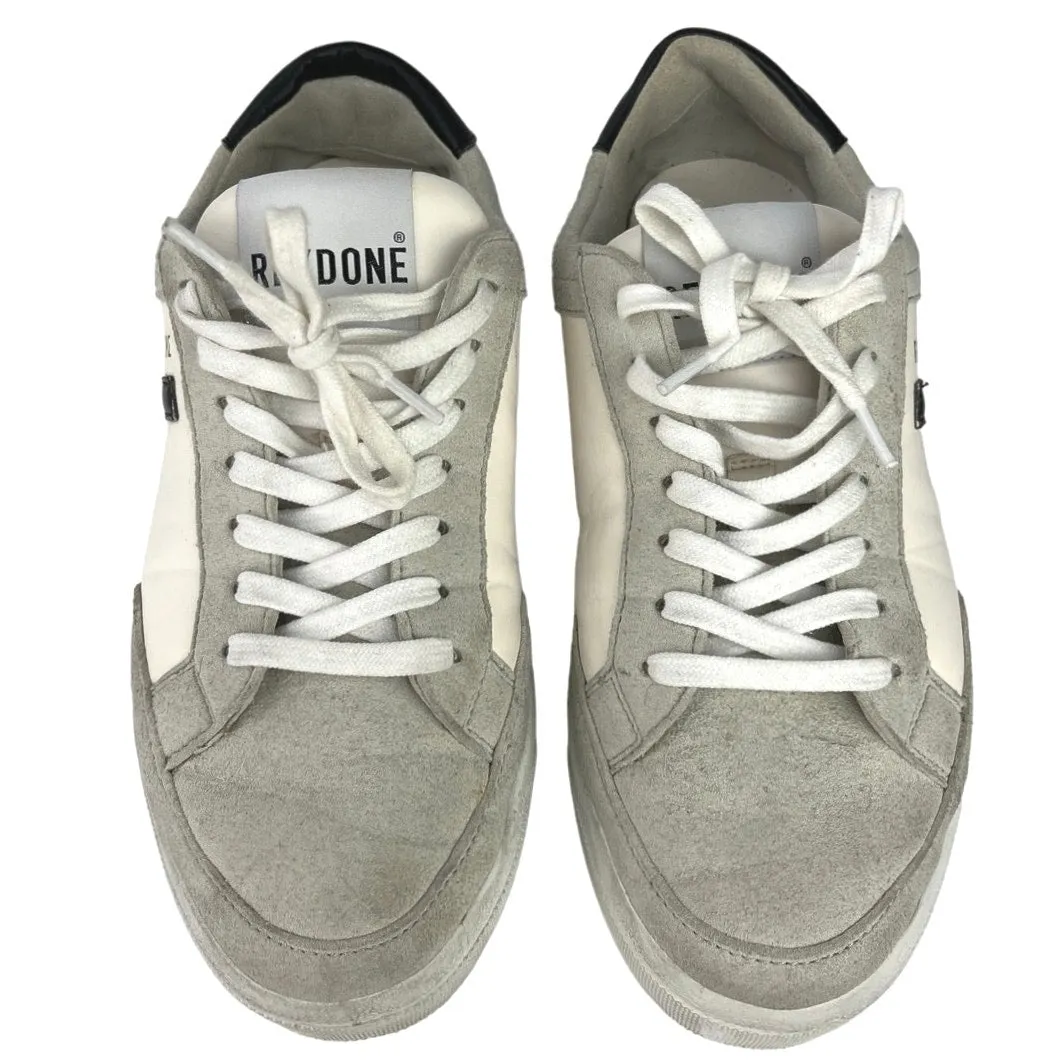 Re/Done Gray Cream Low Top Lace Up Casual 90s Sustainable Skate Sneakers Size 35