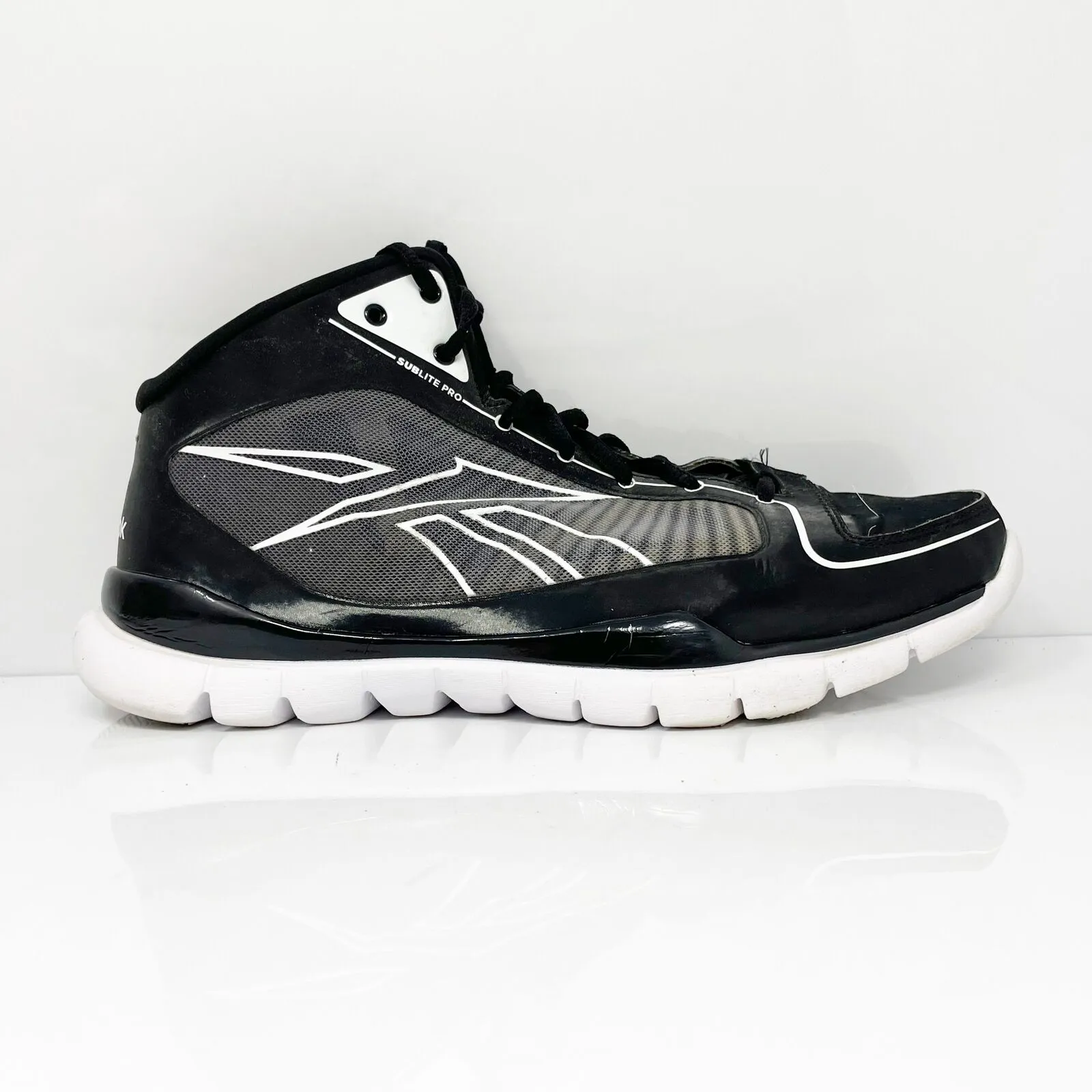 Reebok Mens Sublite Pro J99832 Black Basketball Shoes Sneakers Size 8.5