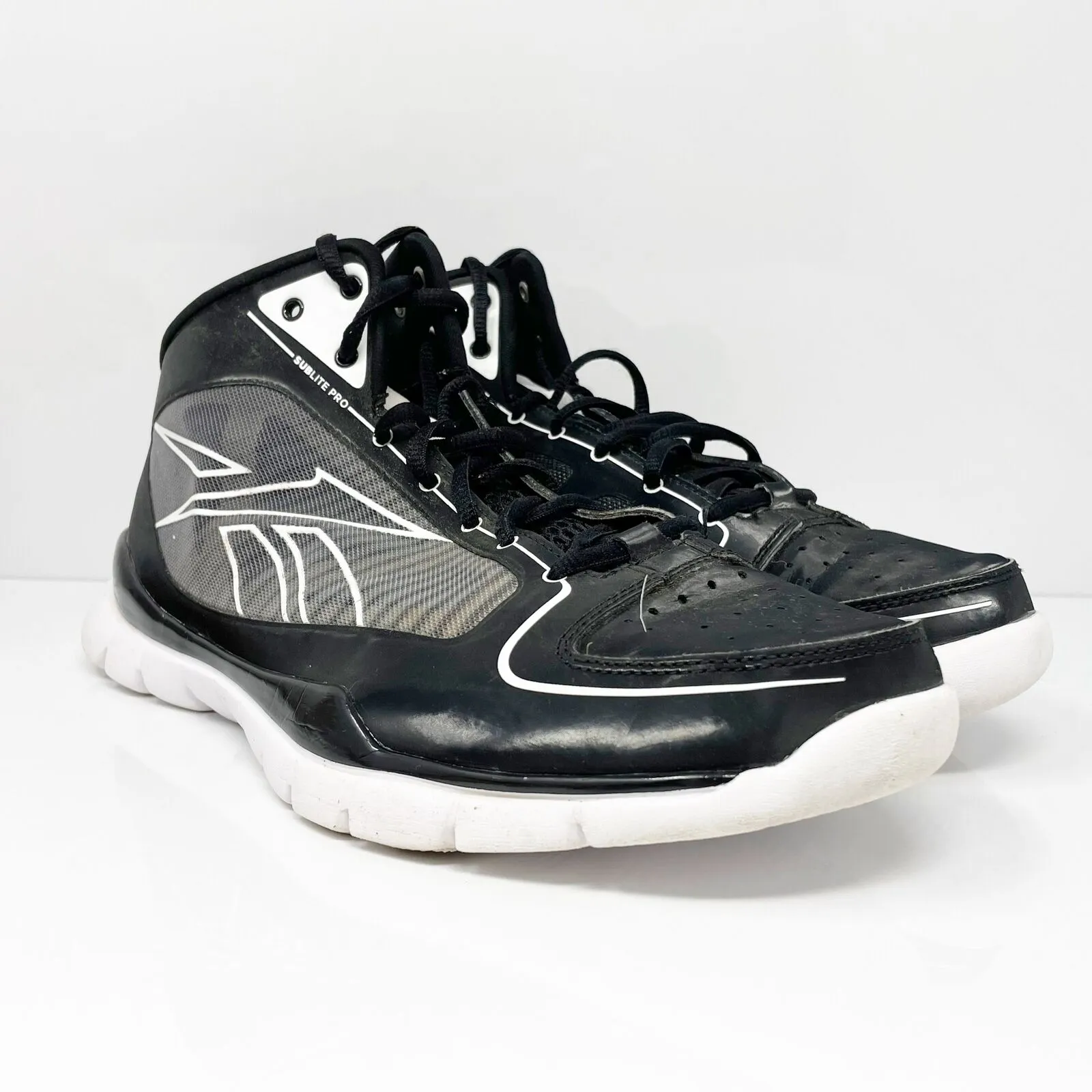 Reebok Mens Sublite Pro J99832 Black Basketball Shoes Sneakers Size 8.5