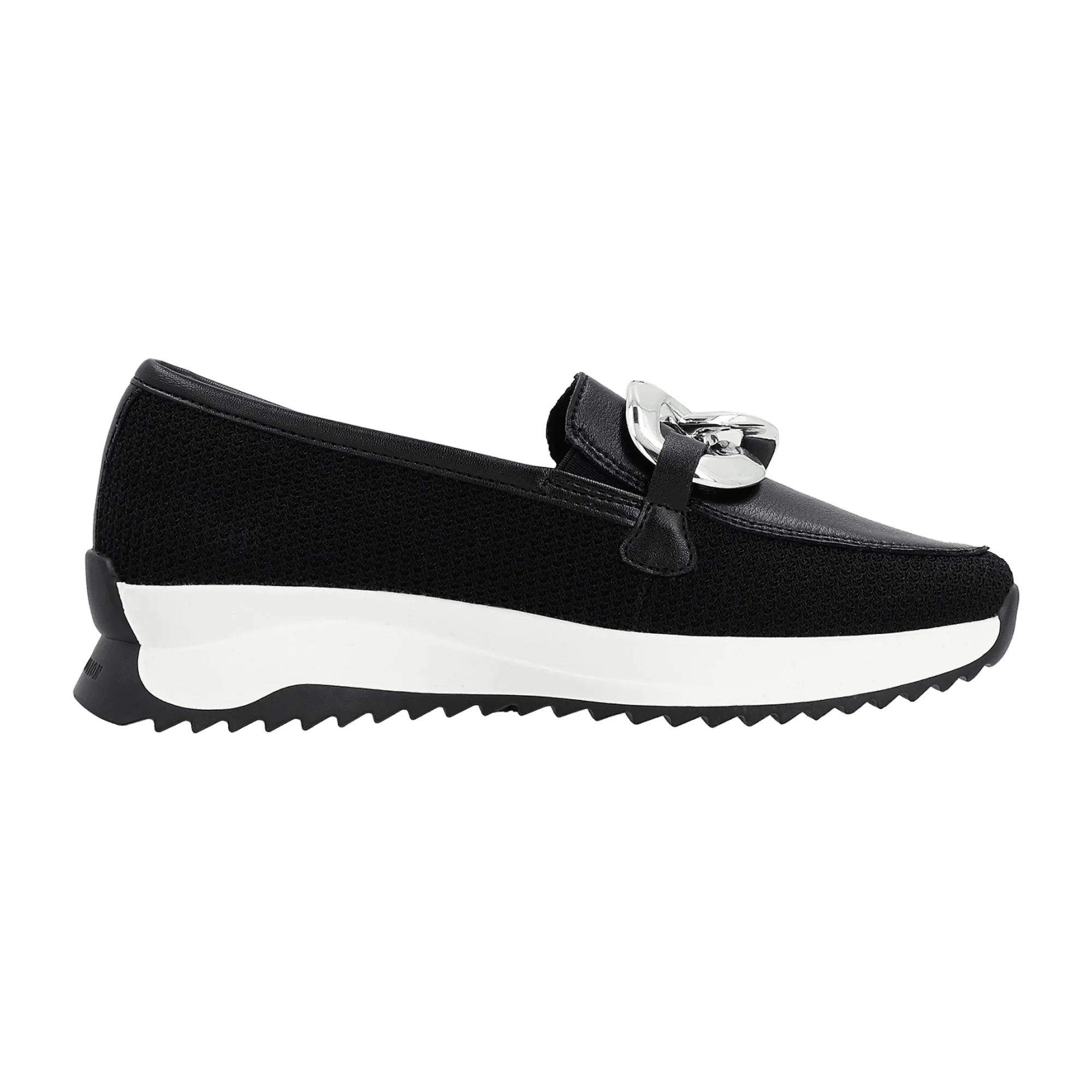 Rieker Women's Slip-On Shoes Black Leather Mix Round Toe Casual Comfort