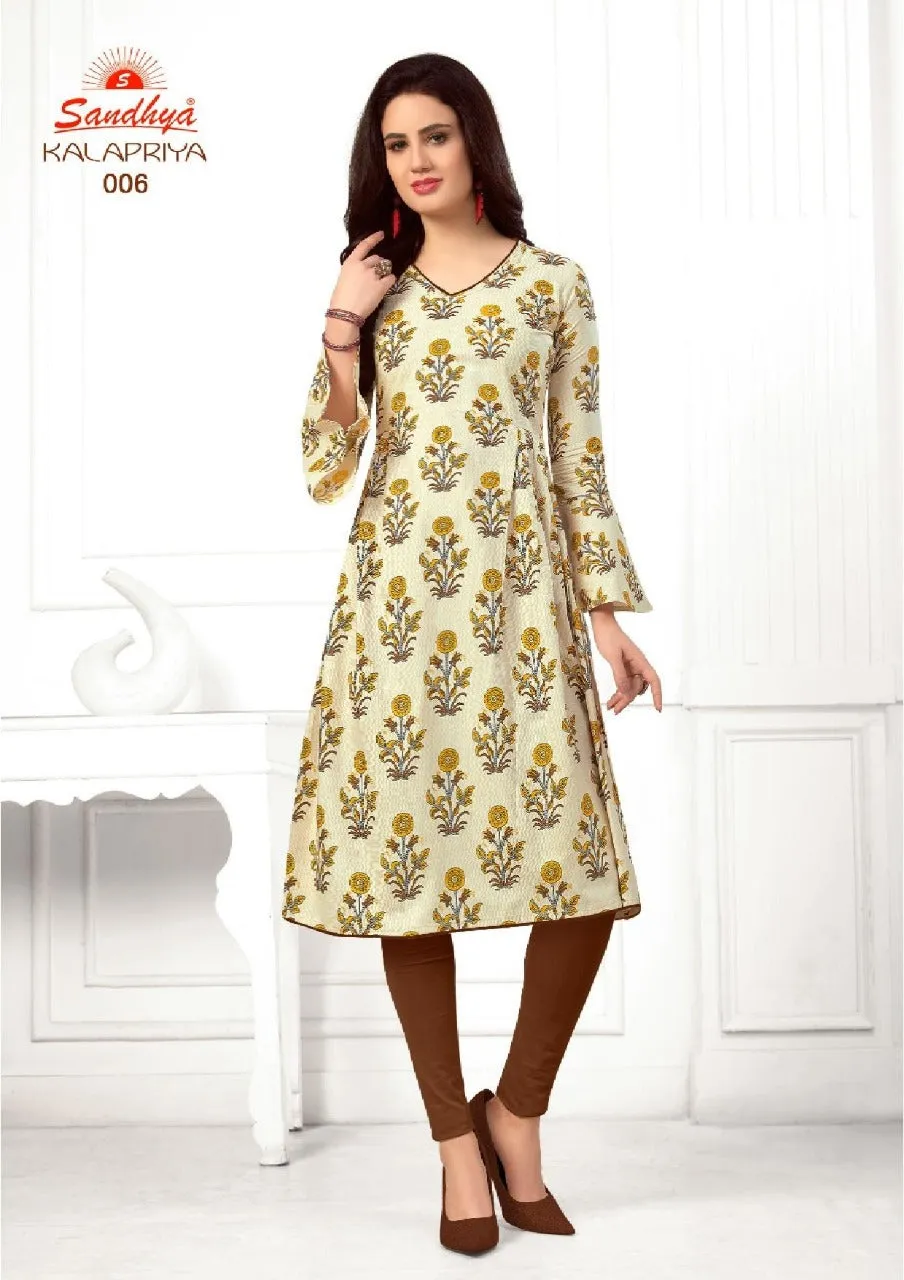 Sandhya Prints Kalapriya Cotton Readymade Kurti Collection