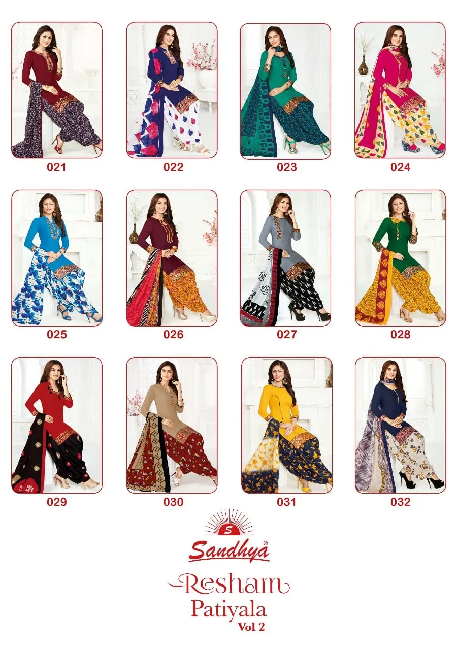 SANDHYA RESHAM PATIYALA VOL 2 STITCHED READYMADE COTTON SUIT