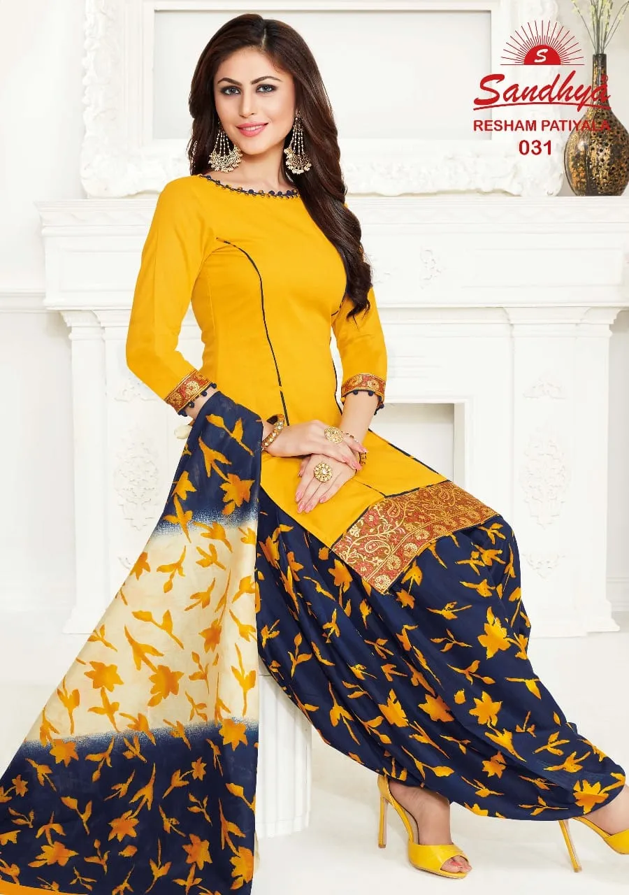 SANDHYA RESHAM PATIYALA VOL 2 STITCHED READYMADE COTTON SUIT