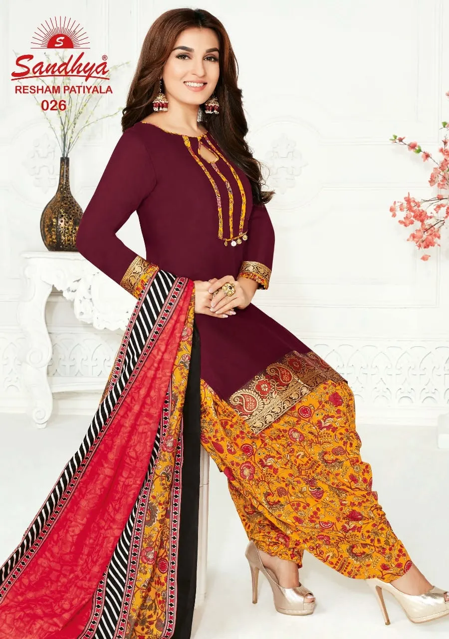 SANDHYA RESHAM PATIYALA VOL 2 STITCHED READYMADE COTTON SUIT