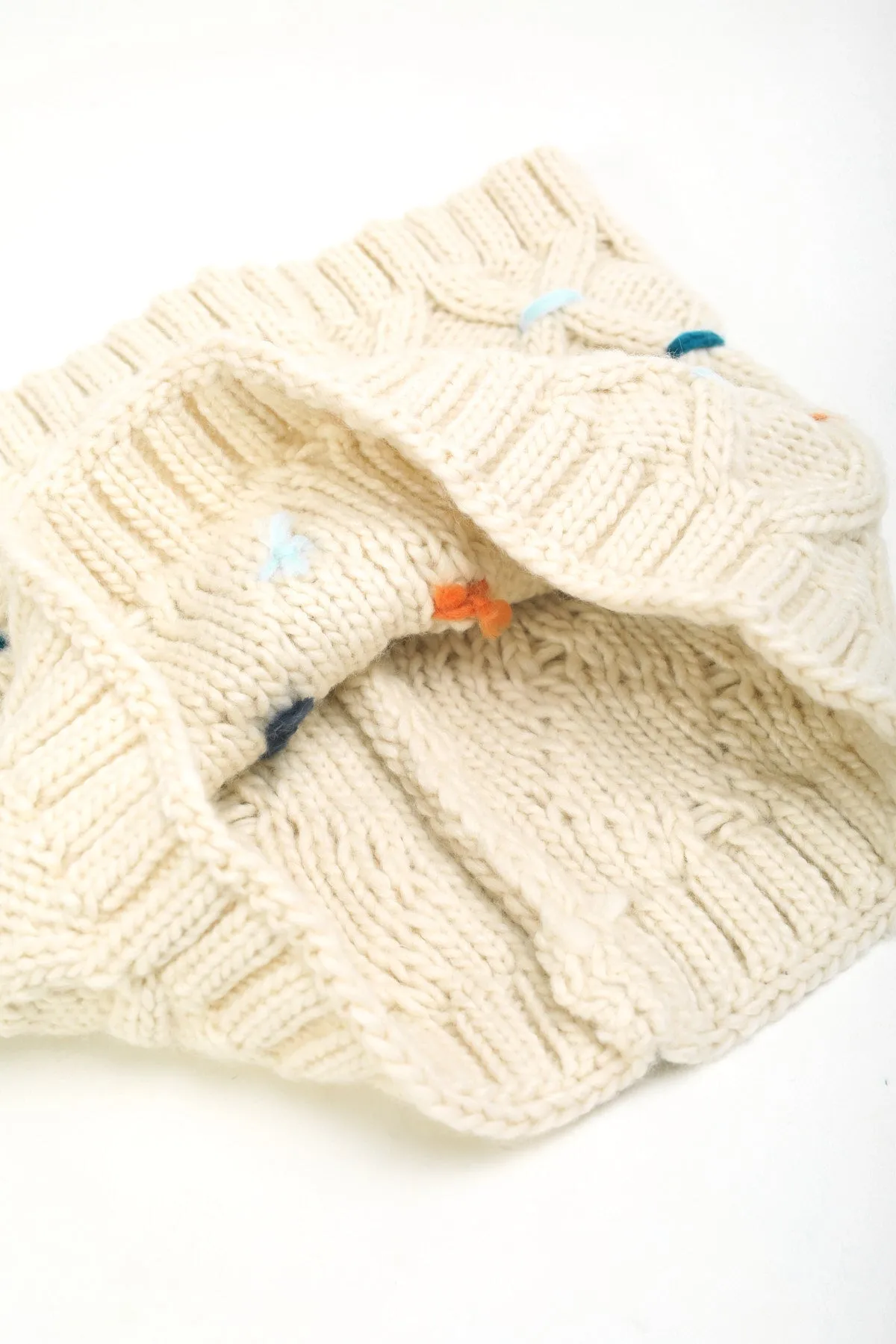 Snood Scarf & Beanie Hat Gift Set in Cream