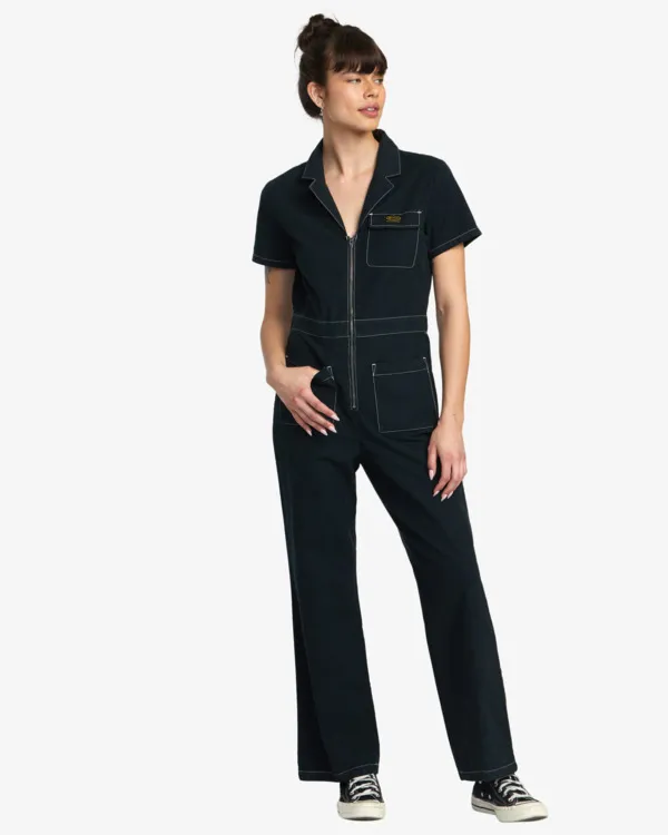 Spring Shift - Short Sleeve Jumpsuit for Women