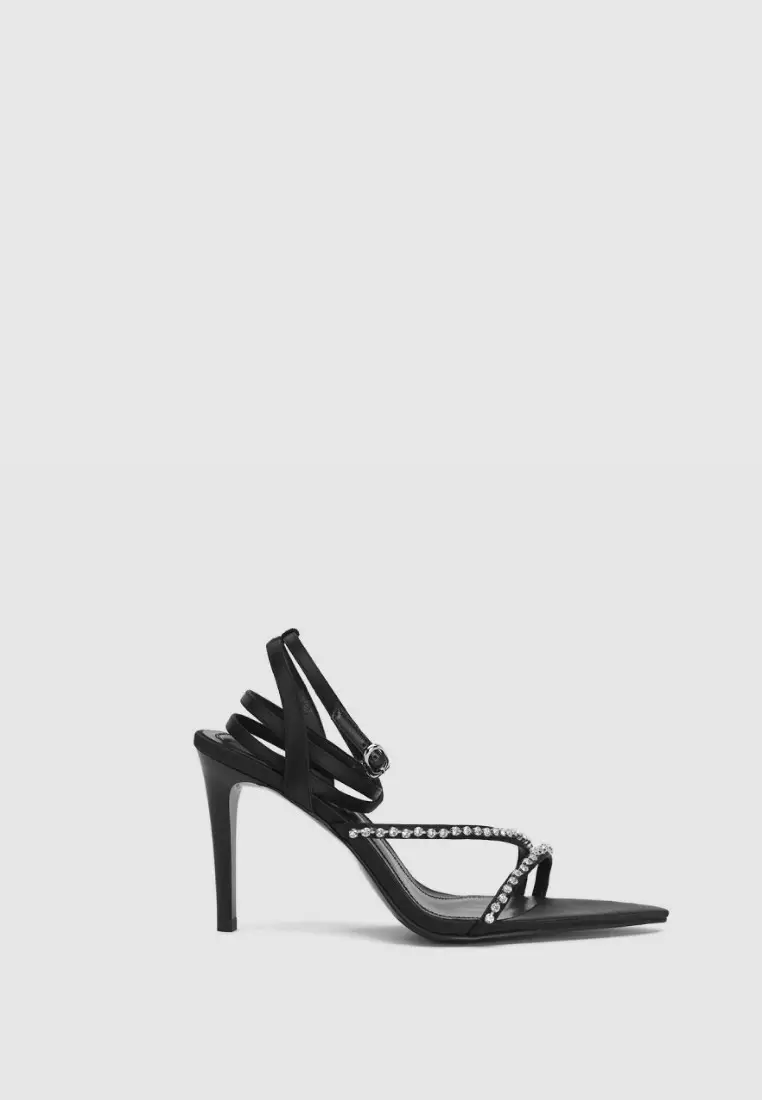 Urban Revivo Faux Dimonds Décor Stiletto Heeled Sandals