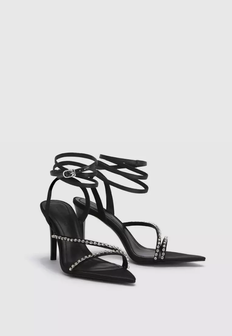 Urban Revivo Faux Dimonds Décor Stiletto Heeled Sandals