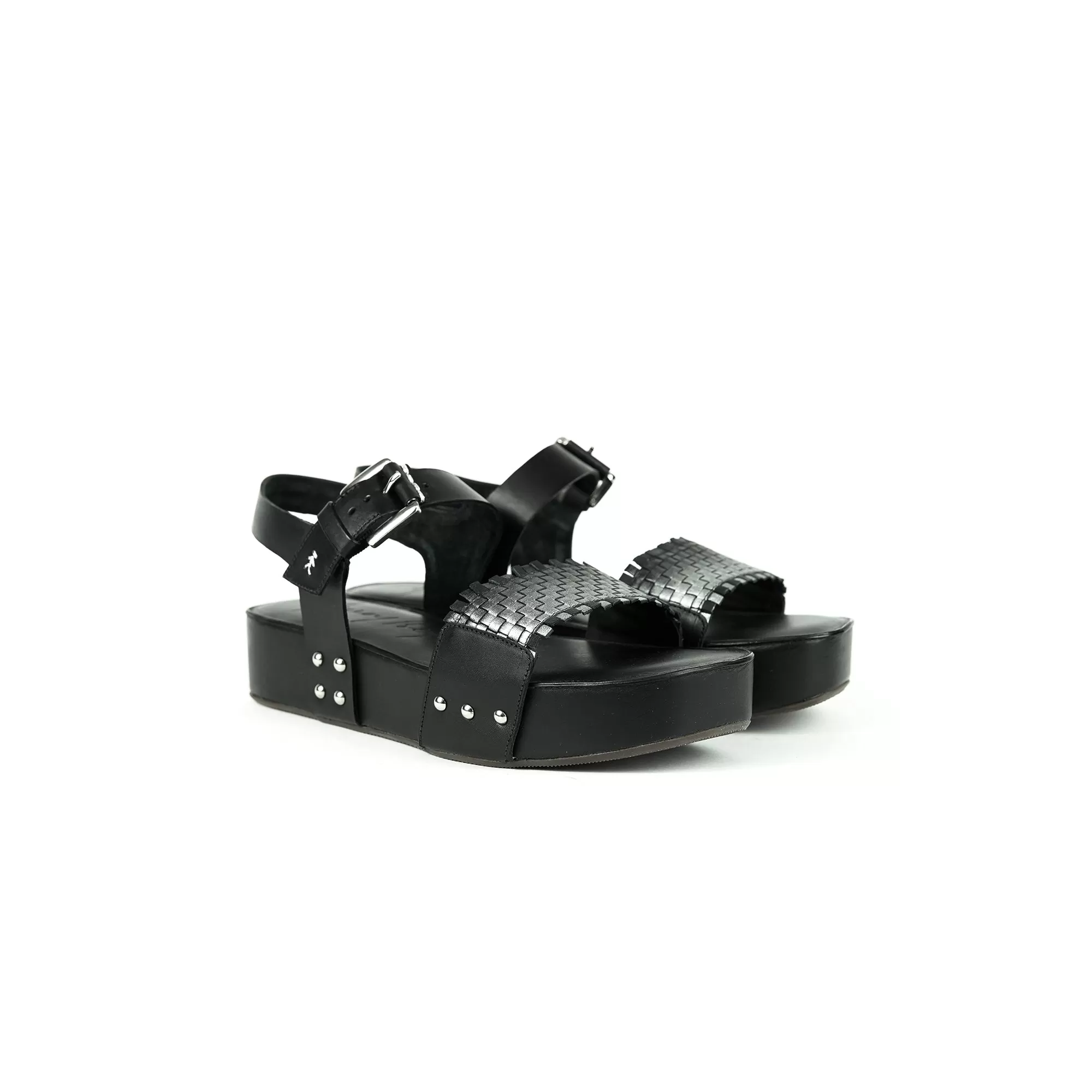 Wedge Sandal Intreccio Sfumato Black