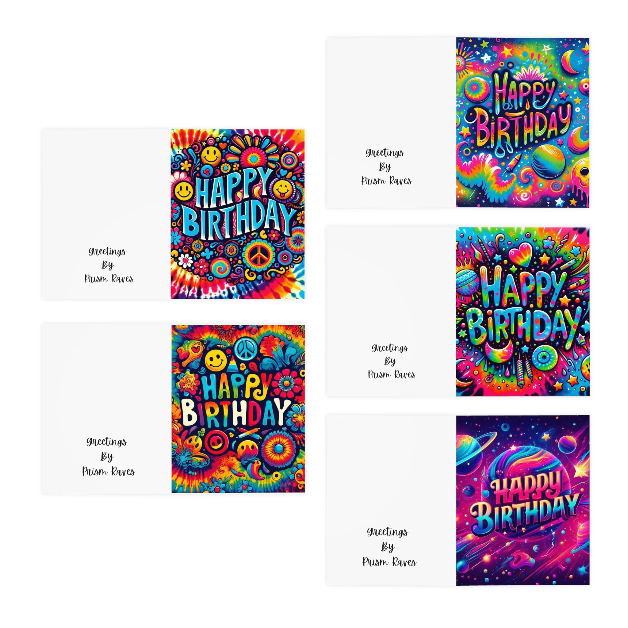 Whimsical Wishes Multi-Design Birthday Greeting Cards (5-Pack)