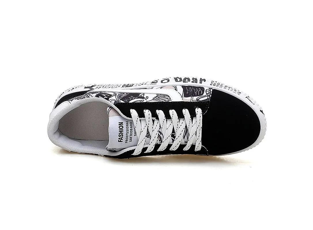 Woman Sneakers White Casual Shoes Lovers Printing Fashion Flats Ladies Vulcanized Shoes