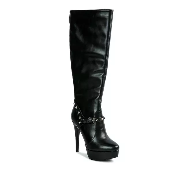 Women's Mid Calf Stiletto Heeled Boots