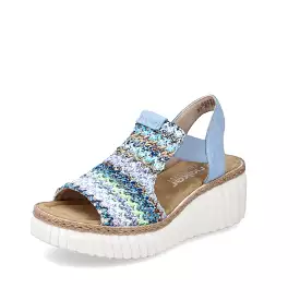 Womens Rieker 69172 Wedge Sandal Multi